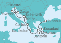 Itinéraire -  De Istanbul (Turquie) à Trieste (Italie) - Norwegian Cruise Line