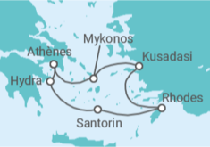 Itinéraire -  Athènes et Trésors de Mer Égée - Celebrity Cruises