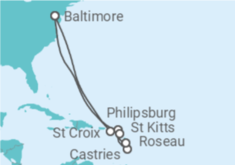 Itinéraire -  Saint Martin, Sainte Lucie - Royal Caribbean