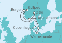 Itinéraire -  Nature et Culture de Norvège  - MSC Croisières