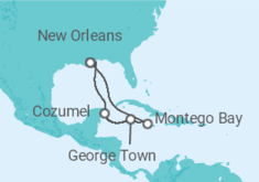 Itinéraire -  Jamaique, Iles Caiman, Mexique - Carnival