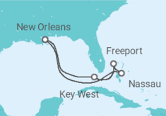 Itinéraire -  États-Unis, Bahamas - Carnival