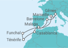 Itinéraire -  Italie, Espagne, Maroc, Portugal - MSC Croisières