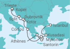 Itinéraire -  De Istanbul (Turquie) à Trieste (Italie) - Norwegian Cruise Line