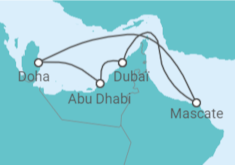 Itinéraire -  Emirats Arabes Unis, Qatar, Oman - AIDA