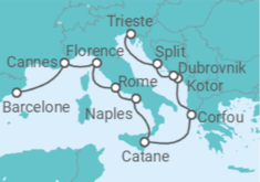 Itinéraire -  De Barcelone à Trieste (Italie) - Norwegian Cruise Line