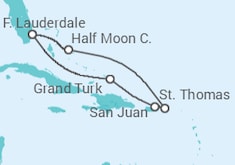 Itinéraire -  Bahamas, Porto Rico, Iles Vierges Américaines - Holland America Line