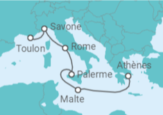 Itinéraire -  De Toulon à Athènes - Costa Croisières