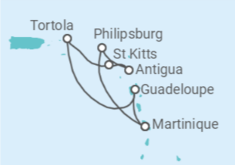 Itinéraire -  Iles Vierges Britanniques, Antigua et Barbuda, Saint Martin, Martinique - MSC Croisières