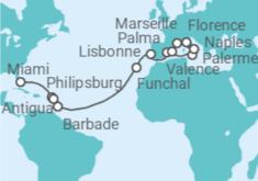 Itinéraire -  De Miami à Marseille - MSC Croisières