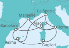 Itinéraire -  Italie, France, Espagne - AIDA