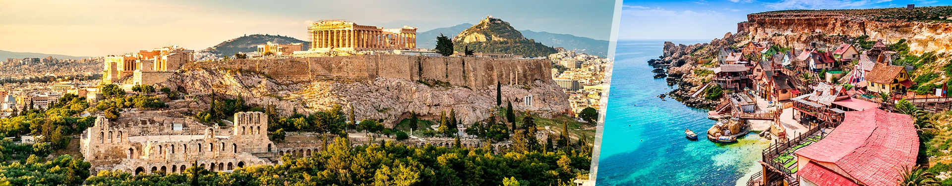 Athènes et Malte avec voiture de location