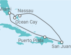 Itinéraire -  Eaux Turquoises des Caraïbes - avec Boissons - MSC Croisières