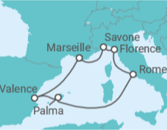 Itinéraire -  Italie, Espagne, France - Costa Croisières