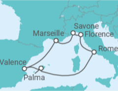 Itinéraire -  Espagne, France, Italie - Costa Croisières