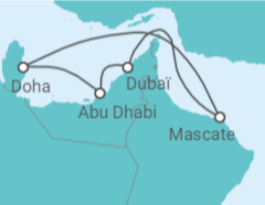 Itinéraire -  Emirats Arabes Unis, Oman, Qatar - Costa Croisières
