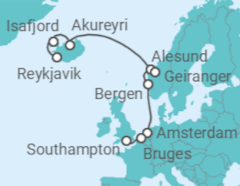 Itinéraire -  Islande, Norvège et Mer du Nord  - Norwegian Cruise Line