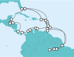 Itinéraire -  Brésil et Caraïbes 2024 - Oceania Cruises