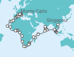 Itinéraire -  Tour du Monde - Oceania Cruises