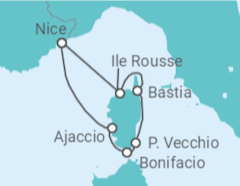 Itinéraire -  Grand tour de Corse au départ de Nice, lîle de beauté révèle ses trésors (port-port) - CroisiMer