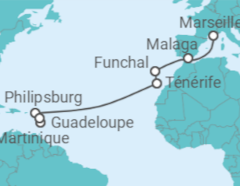 Itinéraire -  De Marseille à Pointe-à-Pitre - Costa Croisières