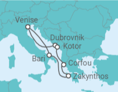Itinéraire -  Beauté d'Adriatique et Grèce  - Vols inclus - MSC Croisières