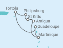 Itinéraire -  Iles Vierges Britanniques, Saint Martin, Antigua et Barbuda, Martinique - MSC Croisières