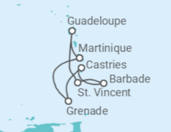 Itinéraire -  Merveilleuses Antilles - Départ Noël - MSC Croisières