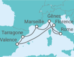 Itinéraire -  Espagne, Italie - MSC Croisières