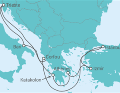 Itinéraire - Turquie, Grèce, Italie - Boissons incluses - Vols inclus - MSC Croisières Itinéraire - Turquie, Grèce, Italie - Boissons incluses - Vols inclus - MSC Croisières