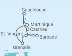 Itinéraire - Guadeloupe, Sainte Lucie, Barbade, Saint Vincent et les Grenadines - vols inclus - MSC Croisières Itinéraire - Guadeloupe, Sainte Lucie, Barbade, Saint Vincent et les Grenadines - vols inclus - MSC Croisières