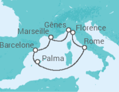 Itinéraire - Espagne, France, Italie - vols inclus - MSC Croisières Itinéraire - Espagne, France, Italie - vols inclus - MSC Croisières