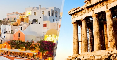 Athènes et Santorin en avion et avec voiture de location Athènes et Santorin en avion et avec voiture de location