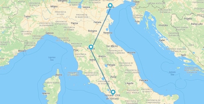 Venise, Florence et Rome en train