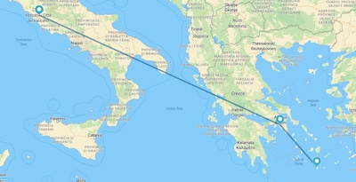 Rome, Athènes et Santorin en avion