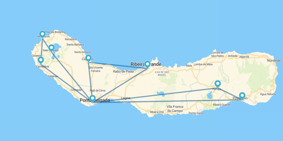 Route à travers l'Île de São Miguel