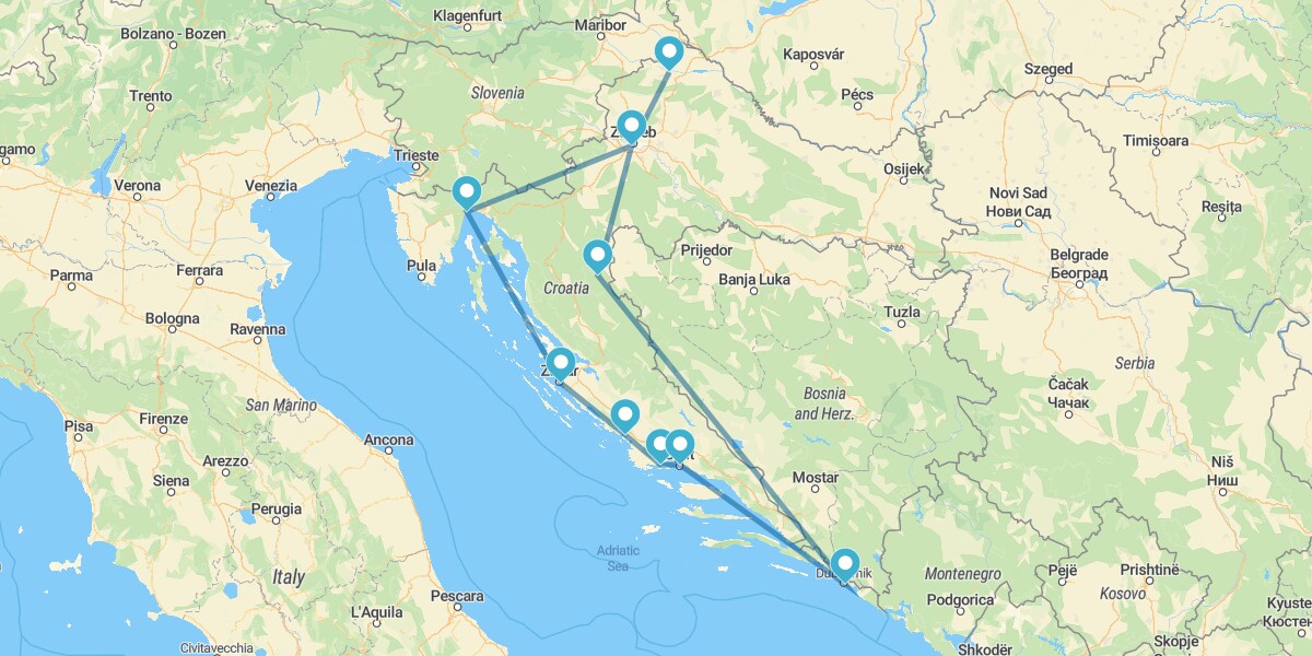 Route à travers la Croatie la plus authentique