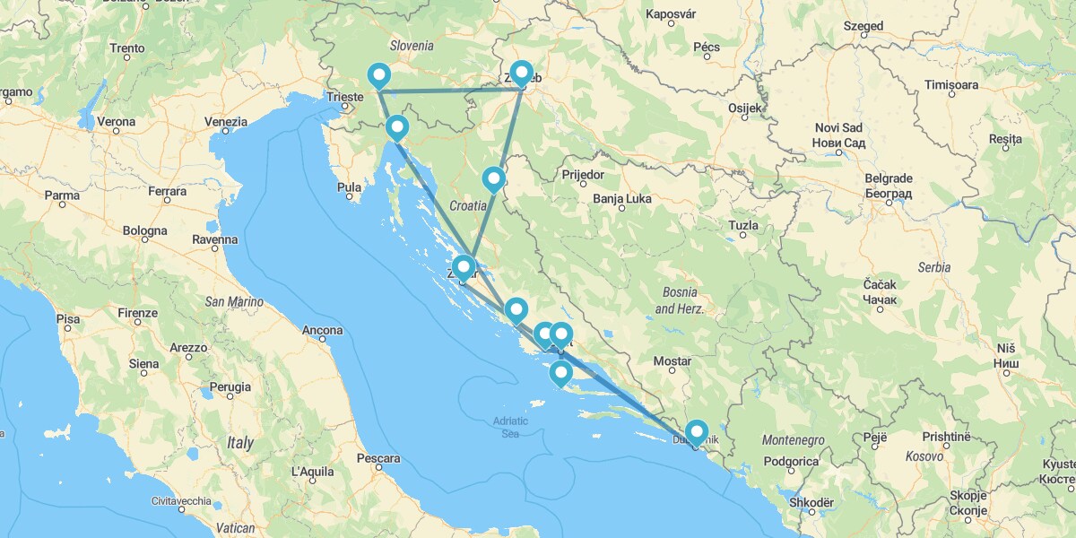 Route à travers la Dalmatie