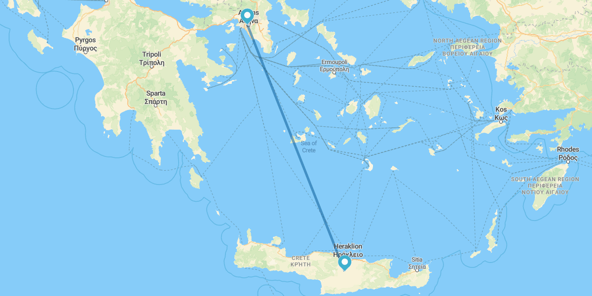 Athènes et la Crète en avion