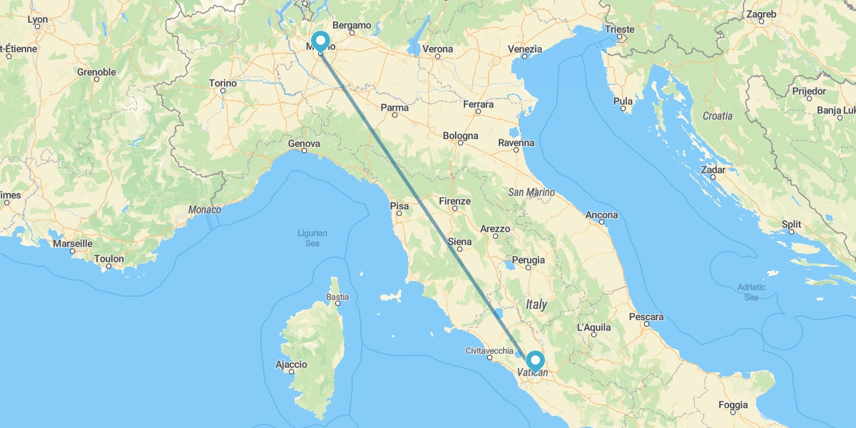 Rome et Milan en avion