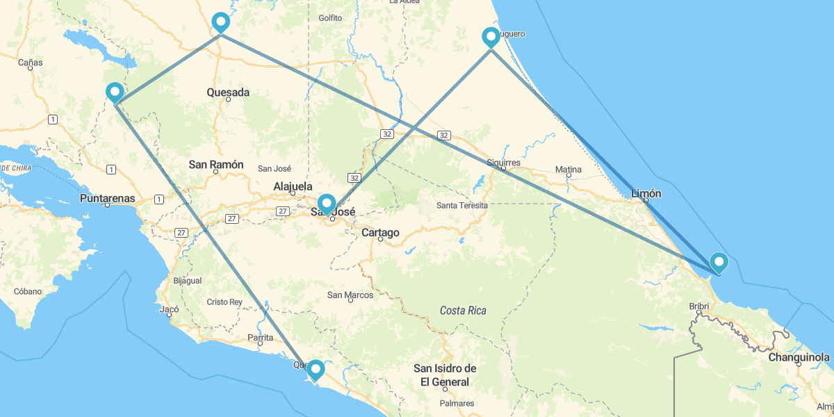 Tortuguero, Caraïbes, Arenal, Monteverde et Manuel Antonio