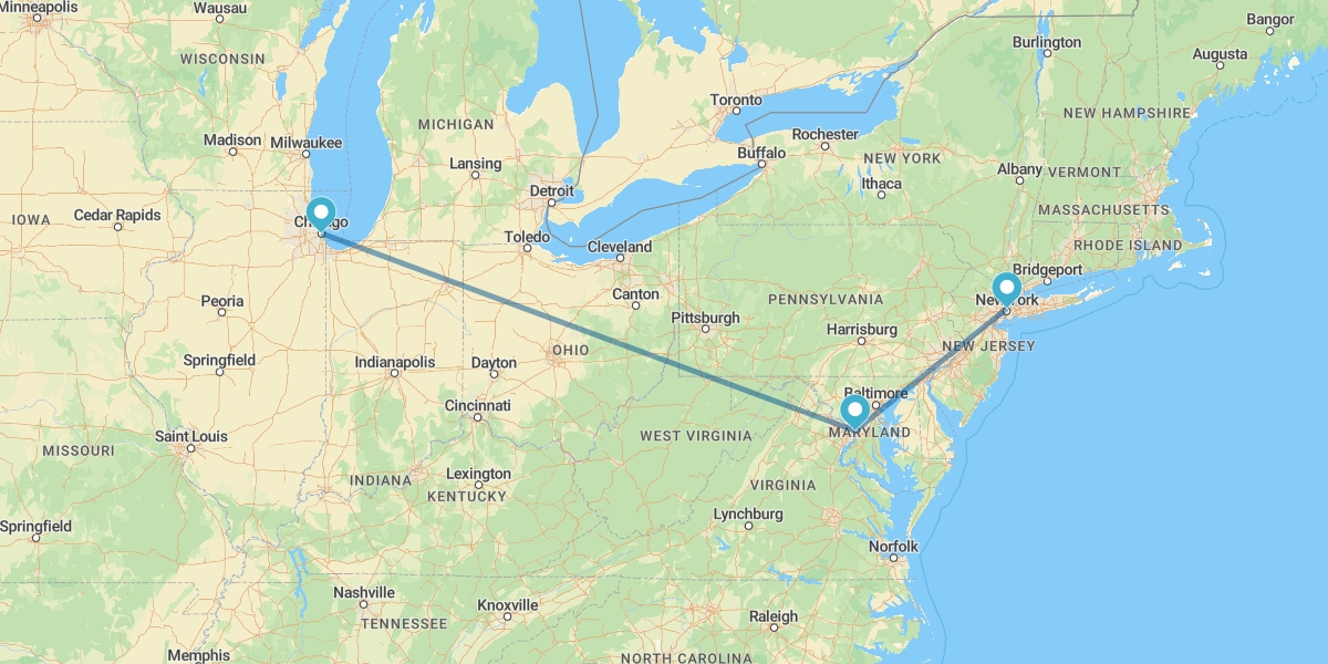 Chicago, Washington et New York