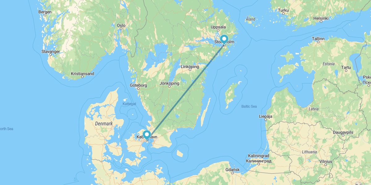 Stockholm et Copenhague en avion