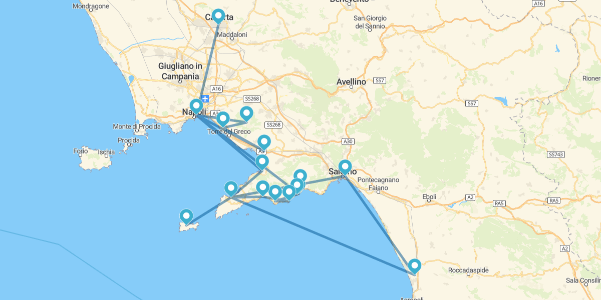 Route Napolitaine et Côte Amalfitaine