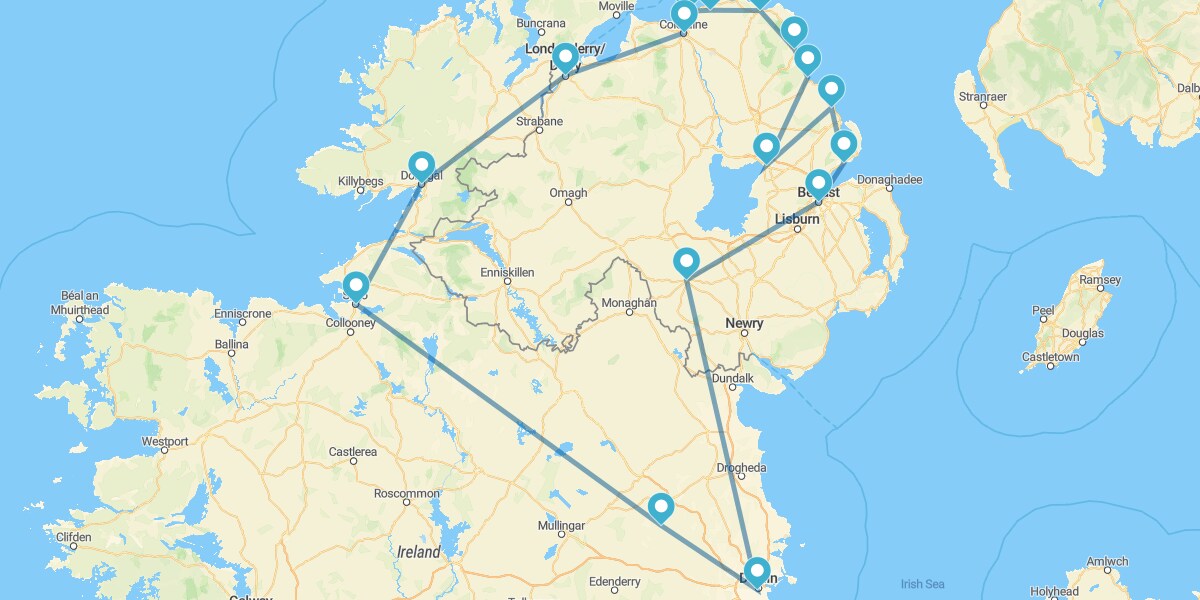 Route par le Nord de l’Île Émeraude avec Dublin et la Chaussée des Géants