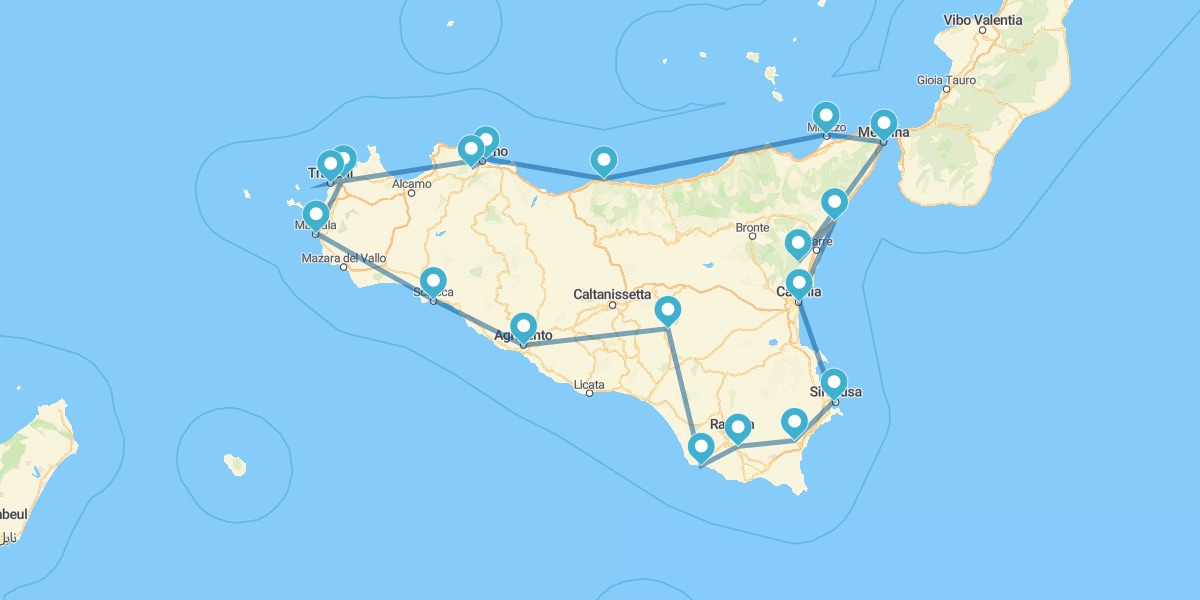 Route au complet de la Sicile éternelle