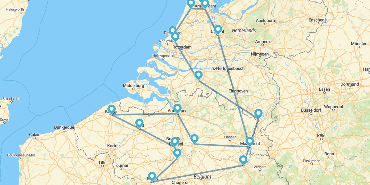 Route à travers les Trésors Belges et Néerlandais