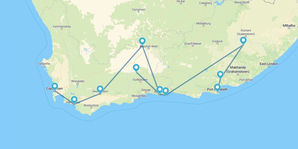 Route à travers les paysages paradisiaques de l'Afrique Australe