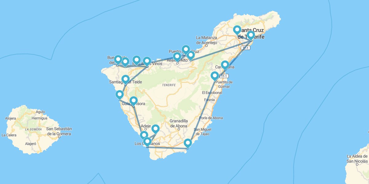 Route à travers les 9 merveilles de l'Île