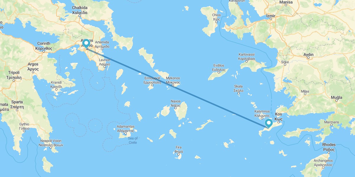 Athènes et Kos en avion